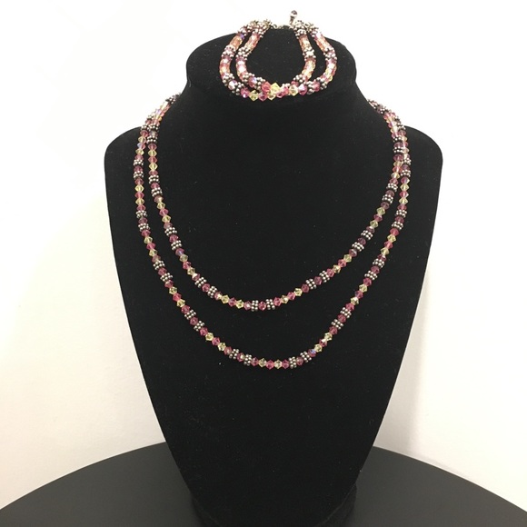 - - *Set of 2* Elyse Ryan Pink Crystal Jewelry - Picture 2 of 4